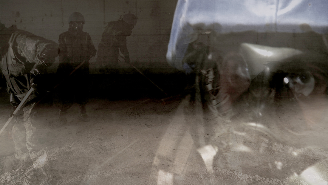 Still from nichola feldman-kiss, after Africa \ a yard of ashes (continuous cross dissolve) (2012)