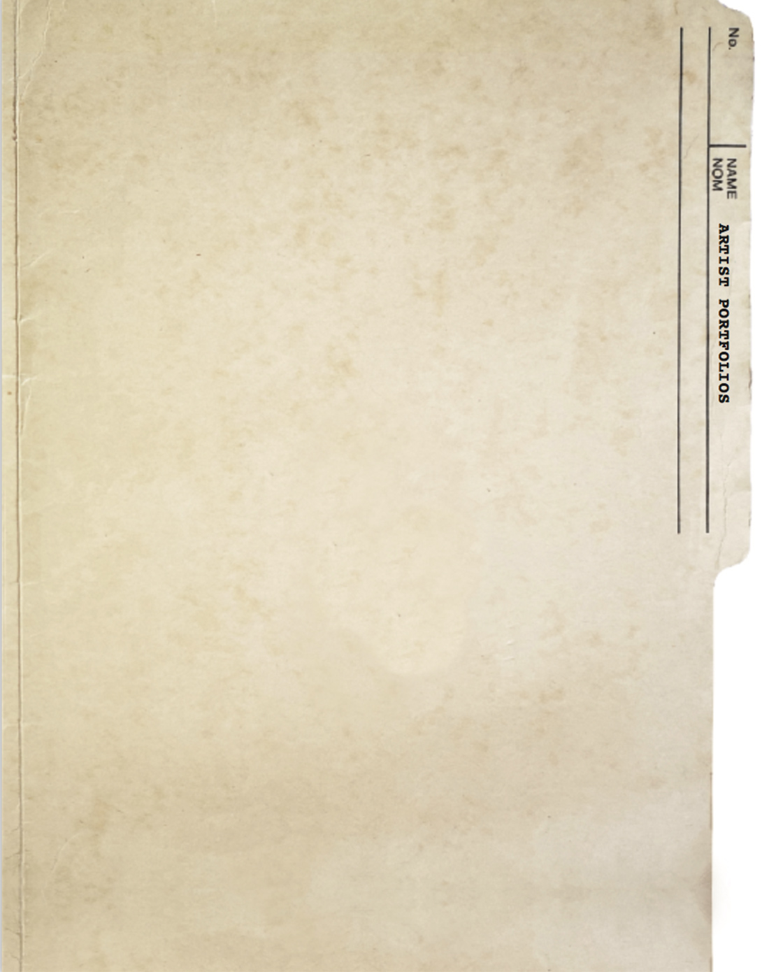 Manila folder marked Artist Portfolios