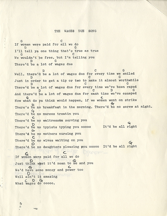 Lyrics for “The Wages Due Song”