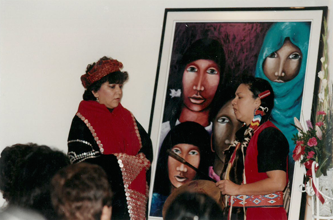 Traditional Inauguration: Gloria Nahanee, elder with Terri Willie, Squamish Band performing the traditional opening.