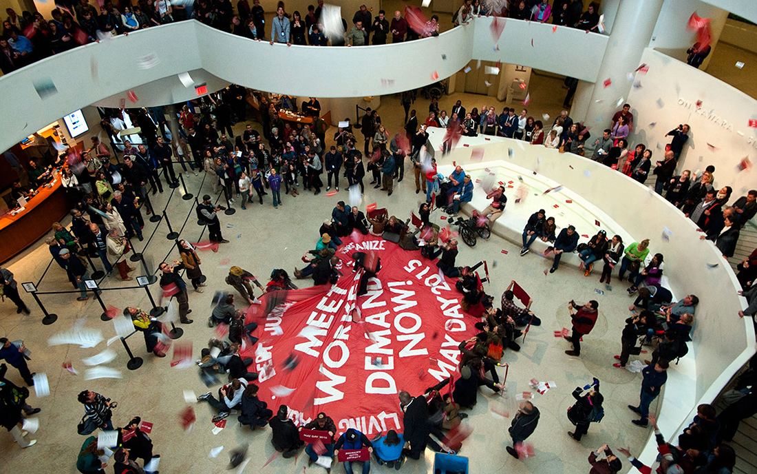 Global Ultra Luxury Faction (G.U.L.F), May Day 2015: Occupation of Guggenheim in New York, 2015.