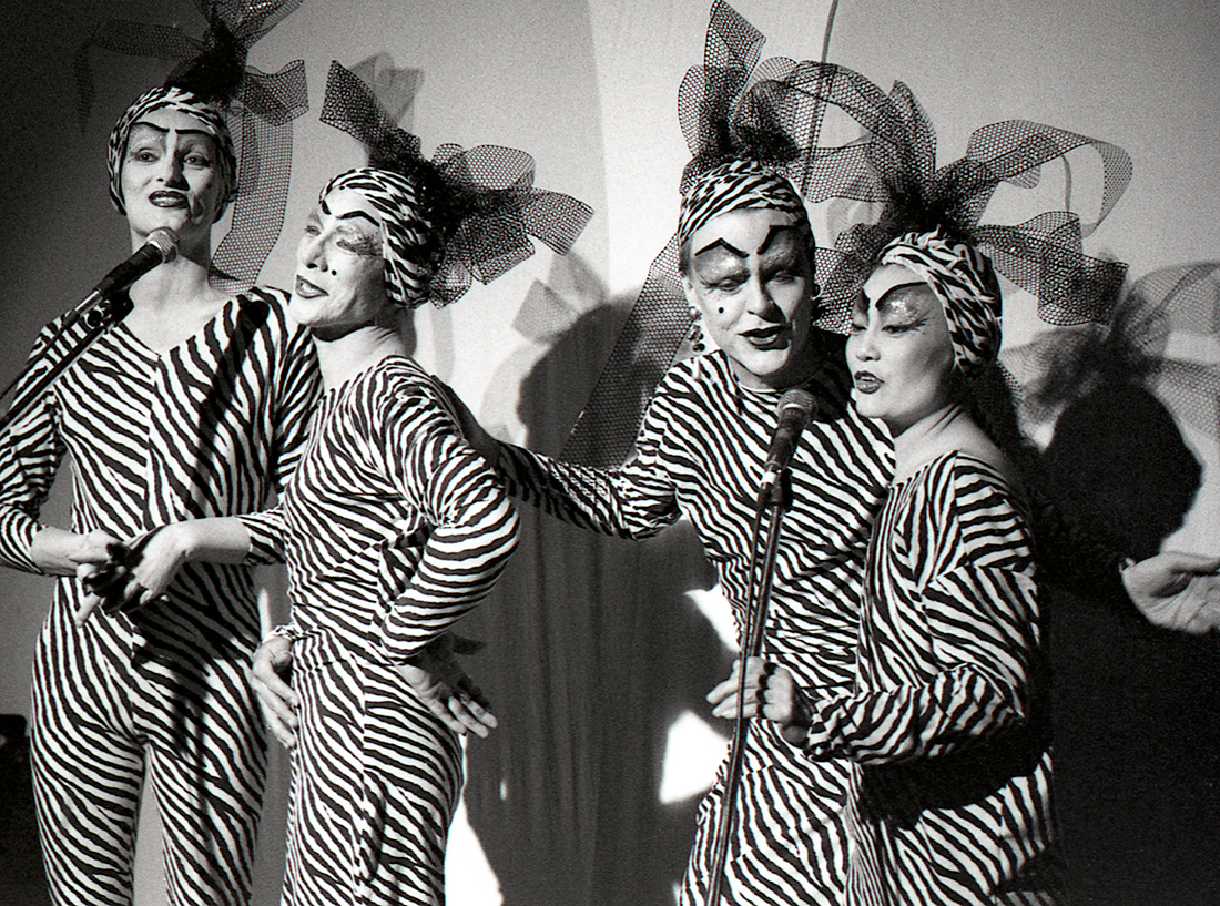 OLIV with Aiyyana Maracle, Stephen Anthony, and Haruko Okano, Facets of Human Sexuality (1995). Performance from the Transgendered Cabaret, part of the Halfbred series.